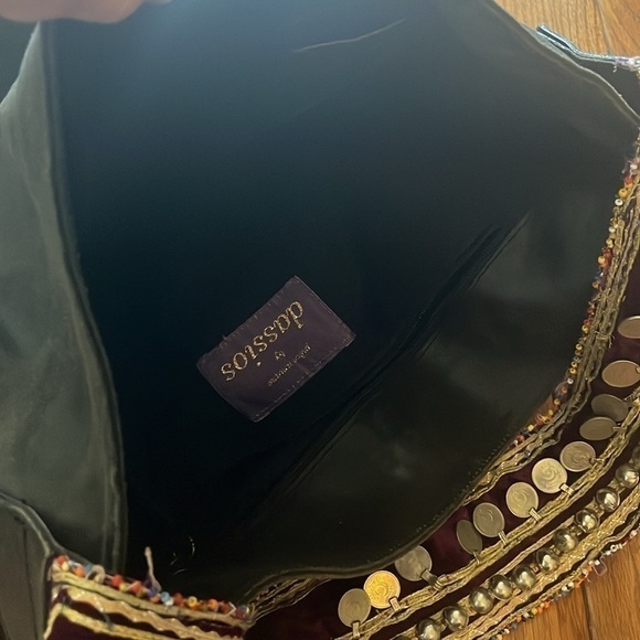 Dassios “Unique Piece” Genuine Leather Luxury Handbag Large Boho Hobo Tassel Bag - Picture 10 of 13